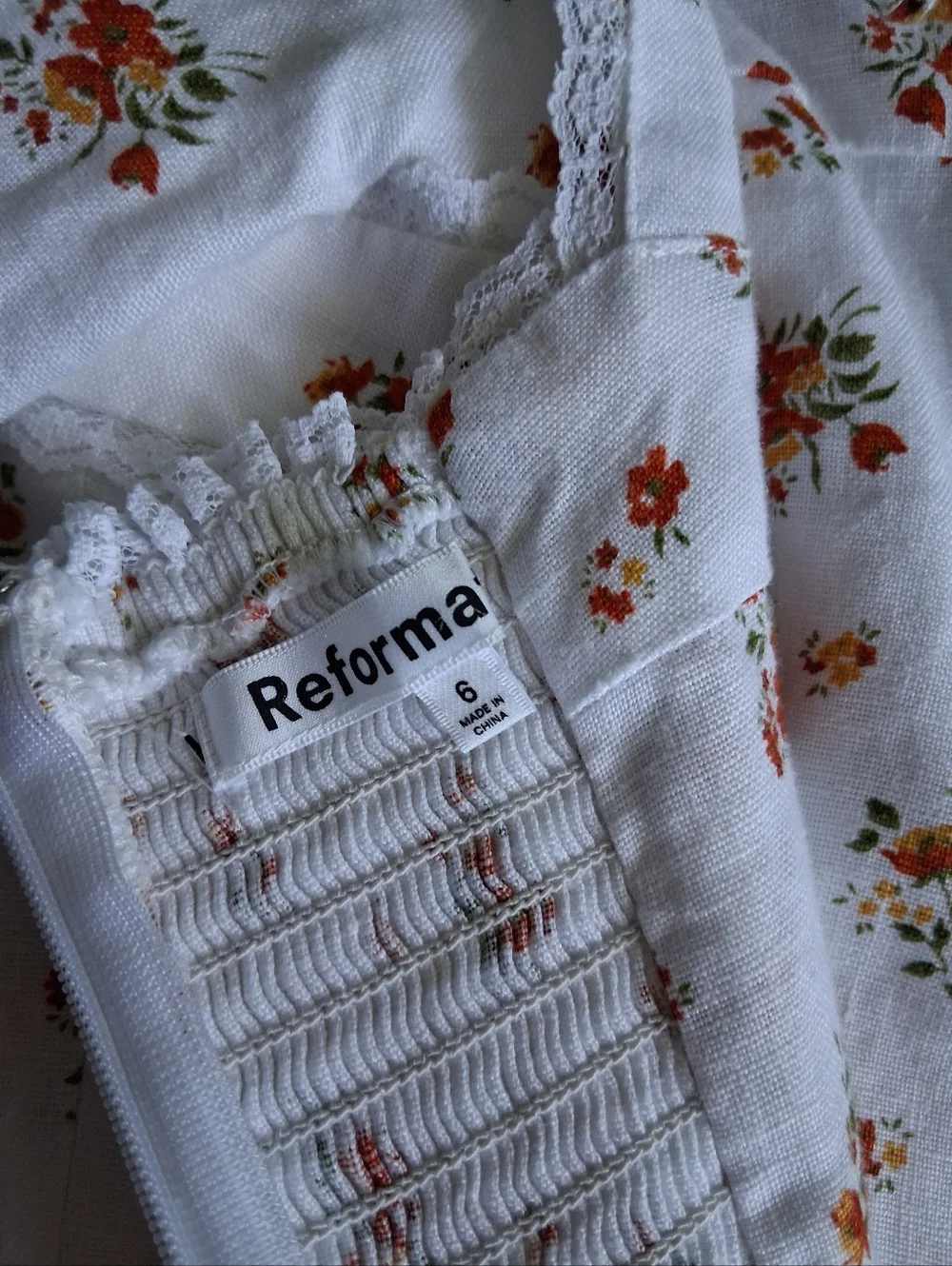 Reformation Evianna Linen Mini Dress In Lara Floral - Picture 10 of 16